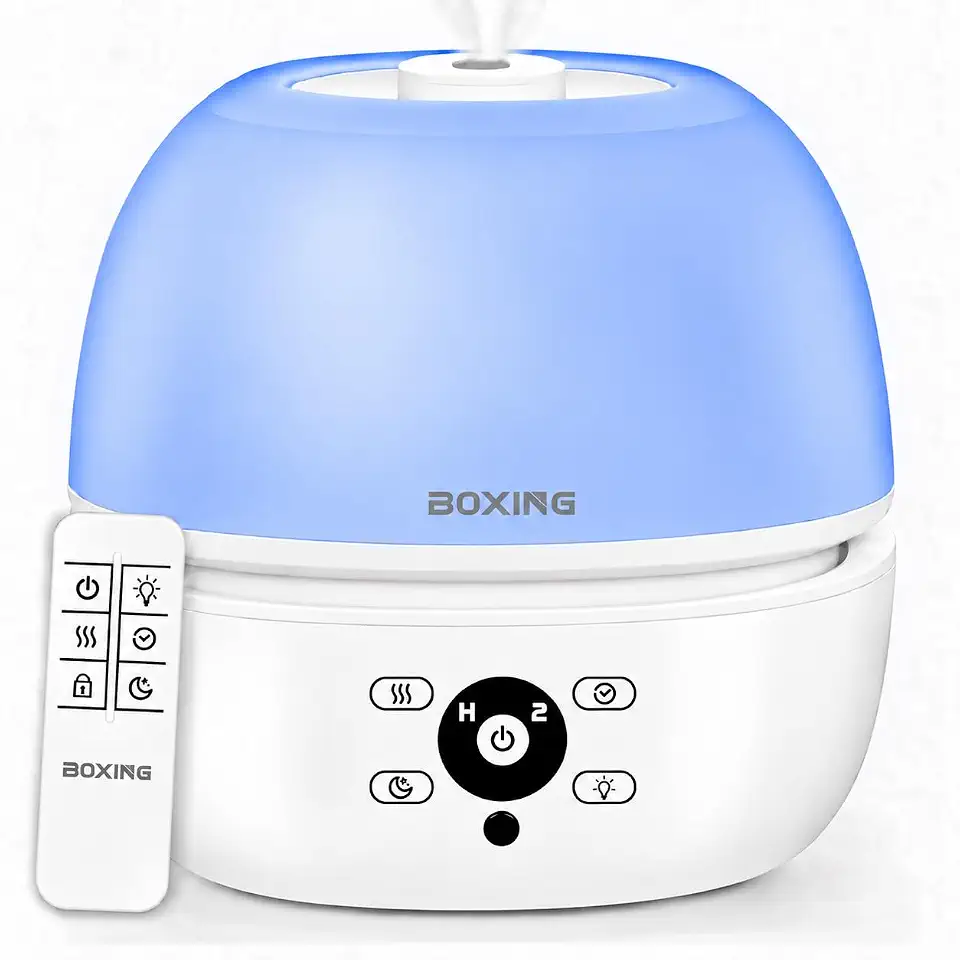 Blue nursery humidifier from the catalog