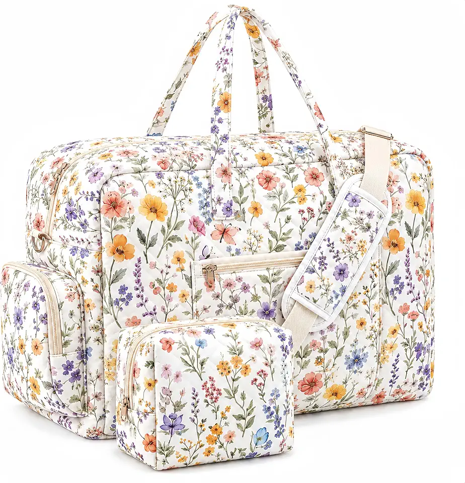 Floral quilted diaper bag from the catalog